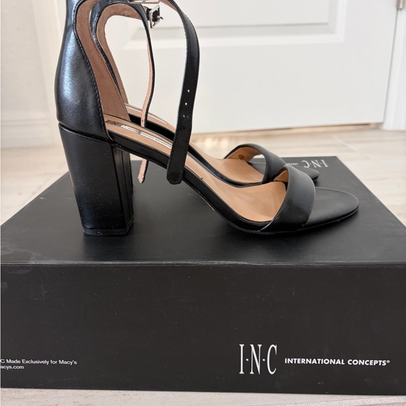 INC International Concepts Shoes - INC International Concepts Black Ankle Strap Heels
